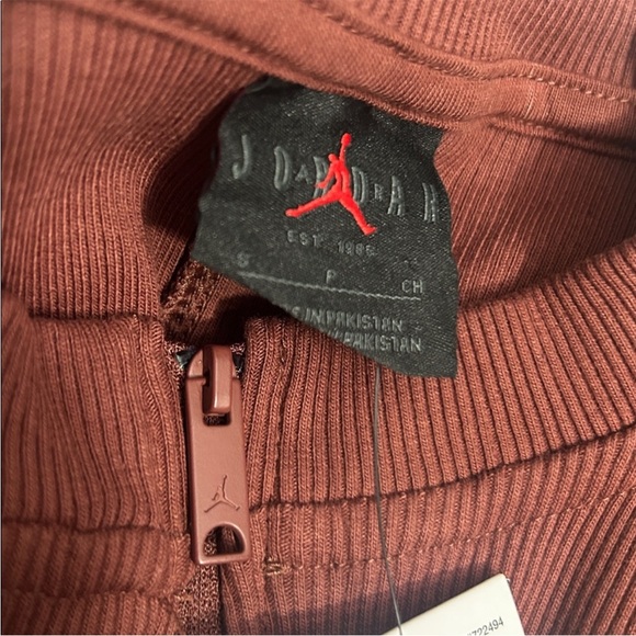 Jordan Small Dress 1/2-Zip Long-Sleeve Knit ribbed mini brown NWT - Picture 8 of 11